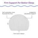 Boppy Wedge Pregnancy Pillow - Compact Support Wedge Maternity Pillow for Back, Knees, Pelvic Floor at Home, Office & Travel with Washable Knit Cover - Gray Modern Stripe