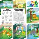Sinmoe 36 Pcs Safari Animals Mini Activity Books for Kids Coloring Drawing Books Set with Lion Tiger Giraffe Patterns DIY Game Party Favors Fun Classroom Gifts Goody Filler Back to School Supplies