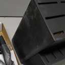 Astercook Knife Set, Kitchen Knife Set with Built-in Sharpener Block, Dishwasher Safe, 15 Pieces German Stainless Steel Knife Block Set, Black