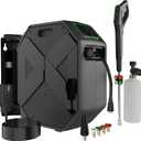 5000PSI Wall Mounted PowerWasher with 4 Quick Connect Nozzles, Foam Cannon for Car, Lane, Patio Cleaning, Black