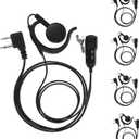 Earpiece VOX for Midland GXT1000VP4 Walkie Talkie 2 Way Radio Ear-Clip Headset with PTT Mic LXT500VP3 GXT1050VP4 GXT1000XB (5 Packs)