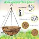 Sorbus 2 Pack Metal Hanging Planter Basket Huge 12 Inch Hanging Flower Pot Basket & Coco Coir Liner for Indoor/Outdoor Garden Dcor, Perfect for Home, Garden, Patio, Deck (Black)