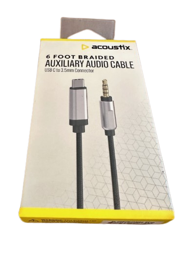 Acoustix 6 Foot Braided Auxiliary Audio Cable