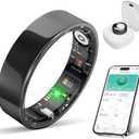 BIEMHA Smart Ring Health Tracker, Sleep/Exercise Monitoring, iOS/Android Compatible, IP68 Water Resistance, No Subscription Required, 5-Day Battery Life, Suitable for Both Women and Men (Black, 10)