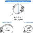 2 x TICONN 20PCS Hose Clamp Set - 5/8''1'' 304 Stainless Steel Worm Gear Hose Clamps for Pipe, Intercooler, Plumbing, Tube and Fuel Line