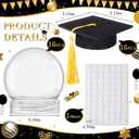 SiliFine 16 Set 2.36 Inch 2026 Mini Graduation Cap Candy Balls Jars, Graduation Party Favors, Clear Plastic Candy Containers with Tassels, Grad Cap Box for DIY, Graduations Party Gifts (Gold)