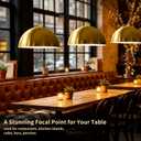 Large Brushed Gold Pendant Light, 16"Gold and White Farmhouse Ceiling Light