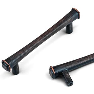 HESTIA HARDWARE 10 Pack 3.75 Cabinet Handles, Simply Modern Oil Rubbed Bronze Drawer Pulls and Cabinet Hardware | 96mm Rubbed Bronze Cabinet Pulls, Drawer Pulls and Knobs (Z21.96mm.10.O)
