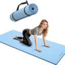 Yoga Mat Thick（8mm）Exercise Mat Non Slip Anti-tear,Pilates Mat for Men and Women,Workout Mats for Home,Barefoot Workouts and Floor Exercise,with Carrier Strap(71"x 24")