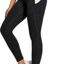 Ewedoos Leggings with Pockets for Women High Waisted Athletic Workout Compression Leggings Tummy Control Yoga Pants Women (Medium, Black)