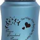 4.5 Inches High Small Urn for Human Ashes Stainless Steel Mini Cremation Urn Small Keepsake Urn Memorial Ashes Container-Blue