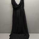 Maternity Lace Dress for Photoshoot Off Shoulder Gown Pregnancy Dresses for Photography (Black, XL)