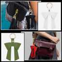 2 x 4 Pcs Bow Leather Charm for Bag Purse Handbag, Bow Keychain Thank You Appreciation Gift Elegant Bag Cute Charm Car Key Ring for Teacher Women Accessories Graduation Gift