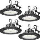 LED High Bay Light Super Bright Dimmable AC100-277V 240W 36000LM 5000K DLC/ETL Listed Lights 6ft with US Plug High Bay LED Light Warehouse Shop Barn Garage (4 Pack)
