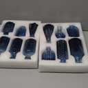 Glass Bud Vase Set of 12, Small Blue Flower Vases for Centerpieces in Bulk, Mini Vintage Vase for Wedding, Home,Table Decoration