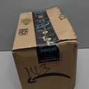 E-far Square Plates and Bowls Sets, 12-Piece Stoneware Dinnerware Sets for 4, Reactive Glaze Dish Set, Chip and Scratch Resistant, Microwave and Dishwasher Safe, Deep Sea Blue