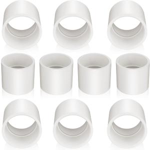 Boltigen 10Pcs White 1-1/4 inch PVC Coupling, Socket x Socket, Furniture Build Grade Sch40 Pipe Slip Socket Fitting Adapter Connector, PVC Straight Pressure Pipe Fittings for Home or Industrial Use