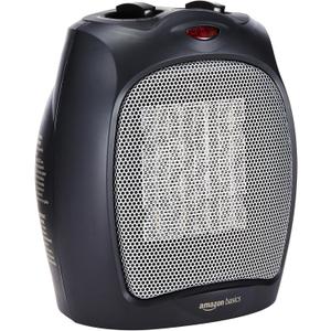  Ceramic Space Heater, Portable Indoor Heating Solution, With Overheat and Tip-Over Protection, Thermostat, Non-Oscillating, 1500W, 7.52"D x 6.34"W x 9.45"H, Black