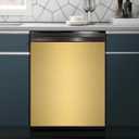 Stainless Steel Brushed Pattern Dishwasher Magnet Cover Panel Decal Home Appliance Art, Stainless Steel Fridge Door Cover Decals Magnetic, Gold, Mobile Magnetic 23" x 26"