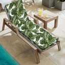 Outdoor Chaise Lounge Cushion for Patio Furniture 72 x 21 x 3 Inch, Water Resistant Patio Lounge Chair Cushion with Straps for Lawn Pool Furniture, 1 Pack, Palm Green