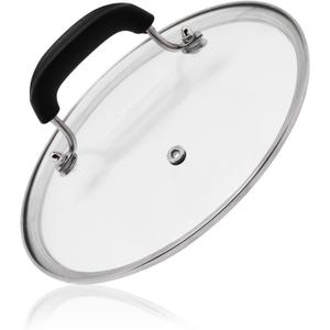 8.5 Inch Pan Lid, Tempered Glass Lid, Universal Pot Lids for Cooking, Designed with Steam Vent Hole and Heat Resistant Handle