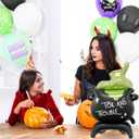HOUSE OF PARTY 50PCS Halloween Cauldron Foil Balloons - 30" Cauldron Halloween Balloons Arch Kit Balck Green Balloon for Birthday Halloween Party Decorations