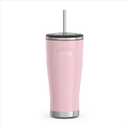 THERMOS ICON SERIES, Stainless Steel Cold Tumbler with Lid and Straw - 24 Ounce, Sunset Pink - Vacuum Insulated Tumbler