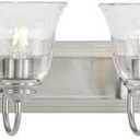 Progress Lighting Clear Glass 48 in. 6-Light Brushed Nickel Transitional Vanity Light with Clear Glass for Bathroom