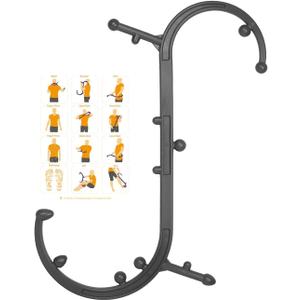 GOHIKING Trigger Point Massager for Neck and Back, Handheld Manual Self Massage Tool, Lower Back and Shoulder Massager, Myofascial Release - Deep Muscle Massage (A1 Black)