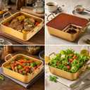 PRETYZOOM Square Baking Pan with Handle, 6 Inch Deep Stainless Steel Roasting Pan for Cake Brownie Lasagna, Square Bakeware for Oven Cooking, Non-Toxic & Heavy Duty, Dishwasher Safe