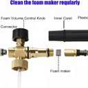 Tool Daily Short Pressure Washer Gun with Foam Cannon, Dual Connector Accessory, 1/4 Inch Quick Connect, 5 Spray Nozzle Tips, 1 Liter