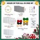 Kenburg Punch Needle Kit Christmas Coasters Set of 6, DIY Embroidery Set for Beginners Adults Kids Including Patterns, Tools, Yarns, Hoop, Instruction, Coaster Holder Art Craft Supplies