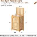 FILWH Laundry Hamper with Lid (16.9 * 13 * 26.5inches) Large Bamboo Laundry Bin Basket 85L Clothes Hamper with 1 Removable Bag Storage baskets for Bathroom(Natural)