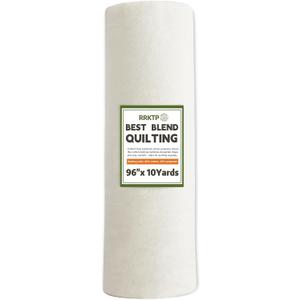 RRKTP Cotton Quilt Batting by The Roll80/20 Cotton/Polyester Blend Batting for Quilting,Warm Soft Natural Batting for Sewing,Stuffing for Crafts Handmade Quilts& Sewing Project-96 X 10 Yard (White)
