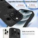 OOK Floral Case for iPhone 16 Pro Max Case, Cute Sunflower Floral Blooms Design Soft TPU Shockproof Protective for Women Girls Phone Cover - Black Flower