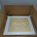 Homeforia 20x20 Picture Frame Gold, High End Metal 20 x 20 Square Poster Frame with Mat 16 x 16 Photo, 20x20 Frame Matted to 16x16 Print, 20by20 Gold Hanging Frames, Tempered Glass, Wall Kit, Set of 1