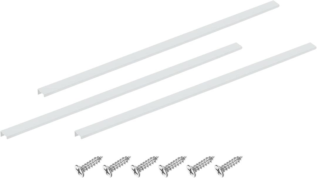 uxcell Cabinet Finger Edge Pull, 3pcs 800mm / 31.5" Aluminum Alloy Back Mount Hidden Cabinet Pulls Concealed Handle for Home Kitchen Drawer Cabinet, White