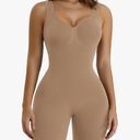 SHAPERX Women's Shaping Mid-Thigh Bodysuit Tummy Control Shapewear Seamless Sculpting Body Shaper, Sienna, 2XL-3XL