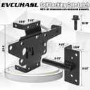 Self Locking Gate Latch, Heavy Duty Post Mount Automatic Gravity Gate Lock Door Latch, Gate Hardware for Secure Pool/Yard/Garden, Steel, Black Finish