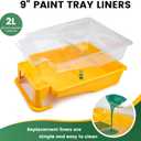VOOMEY 9 Inch Foot-Operated Paint TrayPaint Roller Frame,12 Pcs Paint Tray Liner with 4 Set Paint Roller TraysHouse Painting Supplies