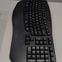 MEETION Ergonomic Keyboard and Mouse Wireless Combo, Wave Keys Natural Typing, 2.4G USB Receiver Wireless Keyboard with Wrist Rest, 4 Adjustable DPI Optical Mouse, Computer/Laptop/Windows/Mac, Black