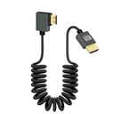 RIIEYOCA 90 Degree 8K Short Mini HDMI to HMDI Coiled Cable,Left Angle Male to Male 48Gbps High Speed HDMI2.1 Support HDR, 8K@60Hz,4K@120Hz, Compatible with Camcorders,Monitors (Left)