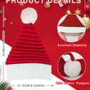 Santa Hat Christmas Hat for Adults Kids/Baby, Red Knitted Beanie Hats with Pompom, Unisex Xmas Holiday Hats with Gift Bag