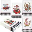 4 Pcs Derby Dish Towels Rose Talk Derby to Me Run for The Roses 16 x 24'' Horse Race Absorbent Dish Towels for Home Cooking Baking Cleaning(Bright Style)