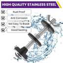 4 Pcs Universal Toilet Tank to Bowl Bolts Kit, Heavy Duty Stainless Steel Toilet Tank Bolts with Stainless and Rubber Washers Gasket for Toilet Mounting and Repair