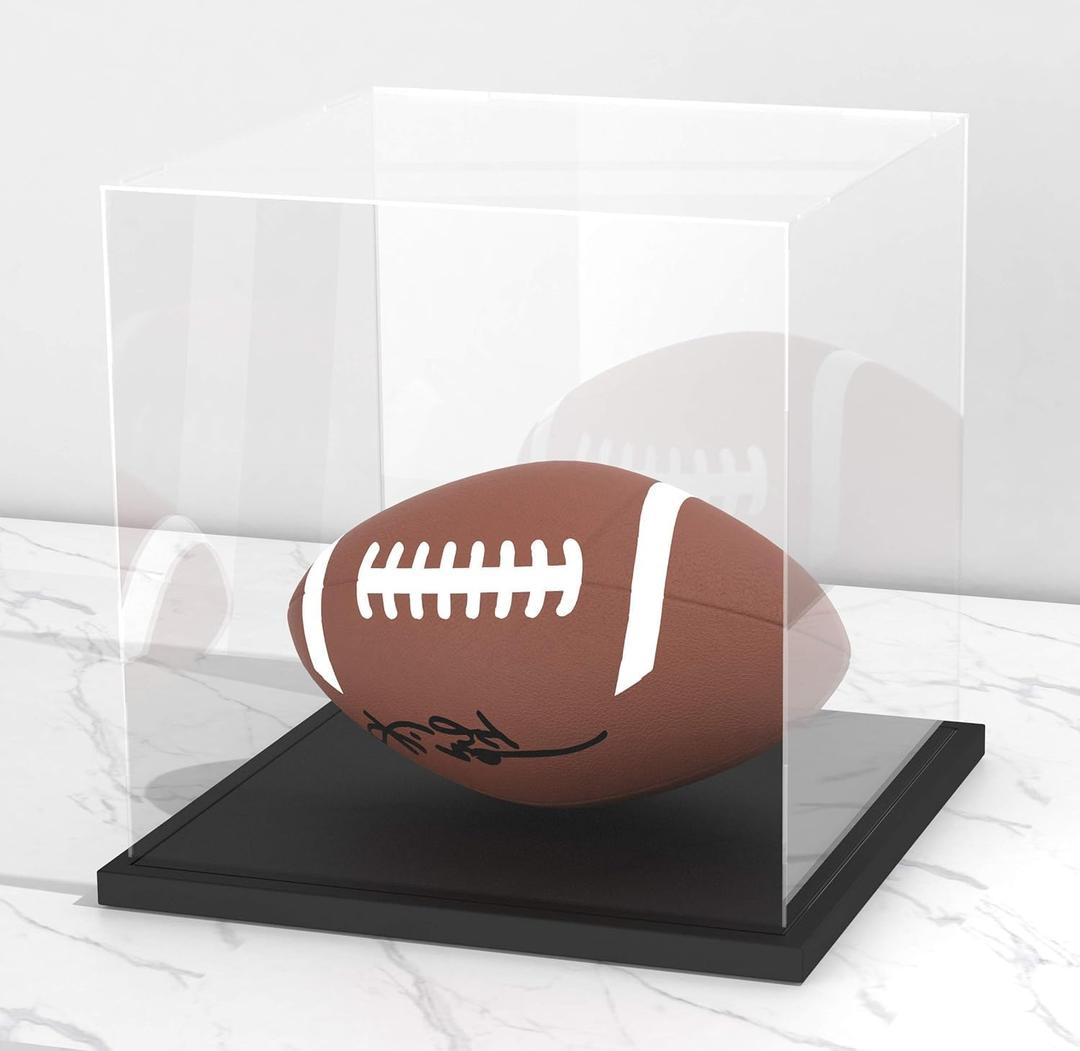 Display Case with Black Velvet Base, Simple Self-Assembly Clear Acrylic Display Box with Lid, 11 Inch Cube Countertop Box for Collectibles, Home Organization (11x11x11 inch)