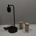 Set of 2 Industrial Table Lamps with USB Port, Fully Stepless Dimmable Bedside Lamps for Bedrooms, Nightstand Desk Lamp with Clear Glass Shade for Reading Living Room Office 2 LED Bulb Included (Glass & Matte Black(Base))