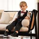 GINNI Boys Dress Shoes Classic Oxfords Wedding Church Formal Shoes for Little Kid 13, Black