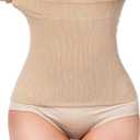LODAY 2 in 1 Postpartum Recovery Belt,Body Wraps Works for Tighten Loose Skin (X-Small, Beige)