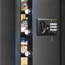 6.1 Cuft Large Fireproof Safe for Documents, Digital Security Personal Safety Box with Programmable Keypad, Spare Keys and Removable Shelf, Anti-Theft Fire Safe Box for Home Money Firearm Medicine